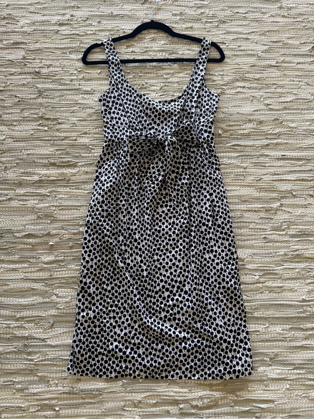 Diane Von Furstenberg Black and White Polka Dot Midi Dress